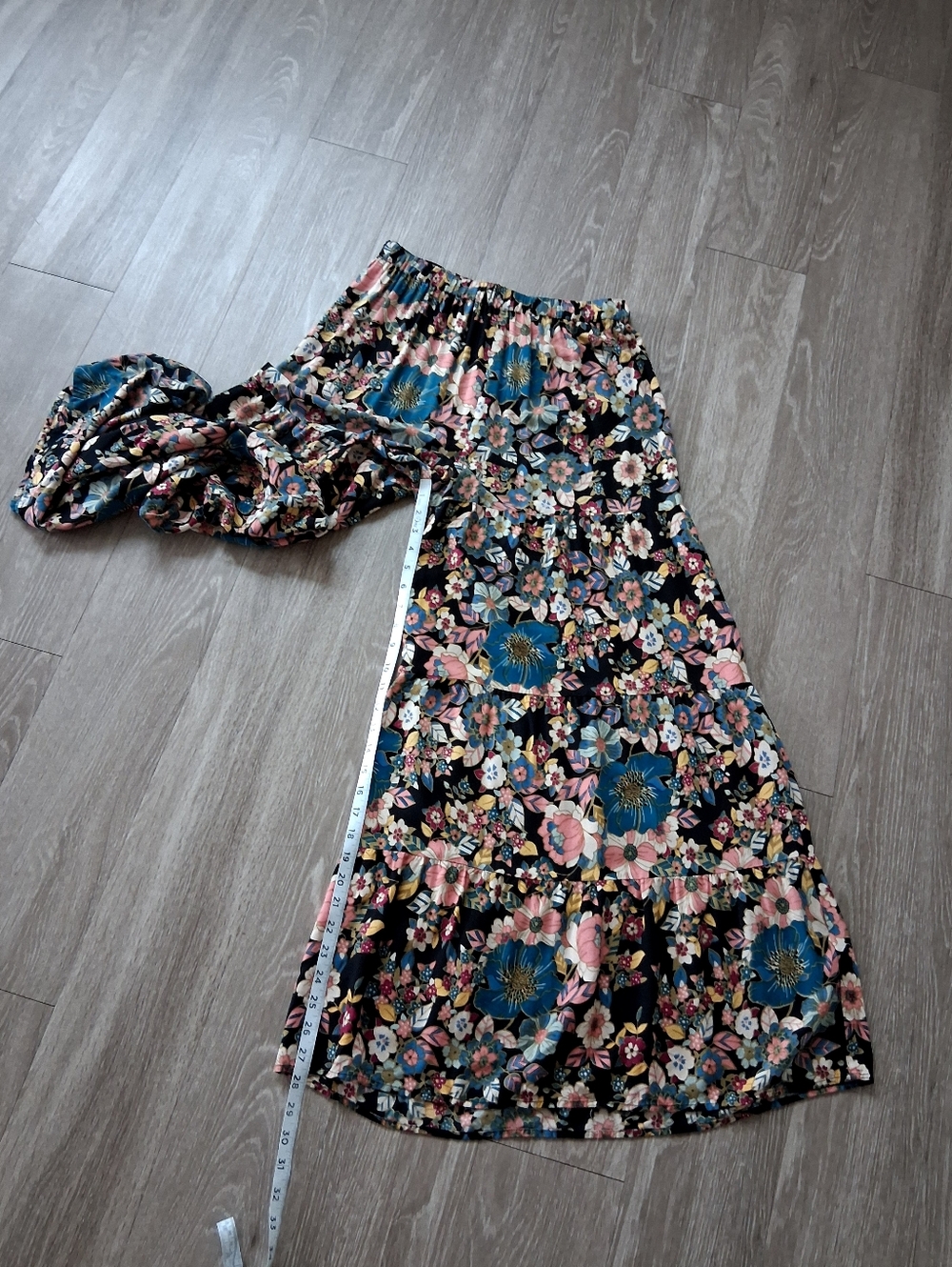 NATURAL LIFE Floral Wide Leg Pants in Black, Teal & Coral - Picture 10 of 14